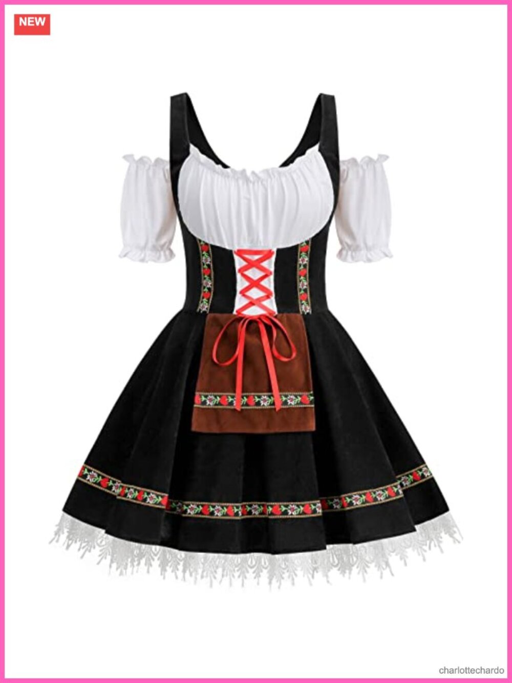 Women's Bavarian Dirndl Dress Oktoberfest Halloween Costume Plus Size